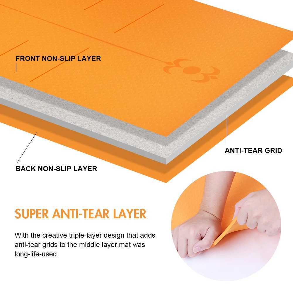 Environmentally friendly anti slip yoga mat body alignment system SGS certified TPE material texture anti slip surface and best mat W240906