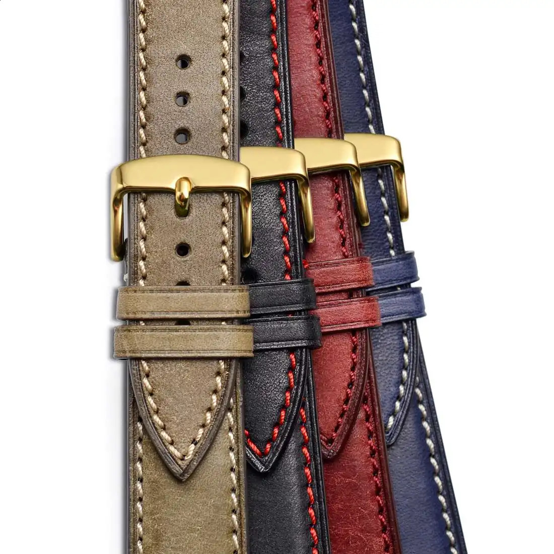 WOCCI Watchband for Men Women 14mm 18mm 20mm 22mm Nubuck Genuine Leather Watch Strap Belt Red Blue Black Bracelet for Watches 240906