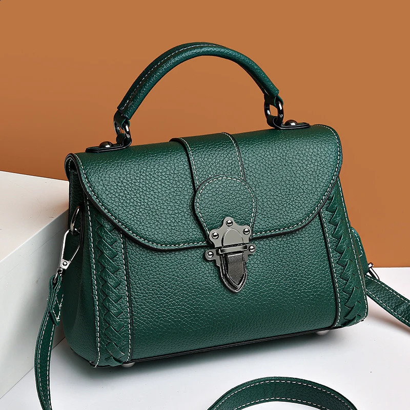 Womens leather handbag er high-quality womens shoulder bag retro lock cross body bag womens Sac a Main 240904