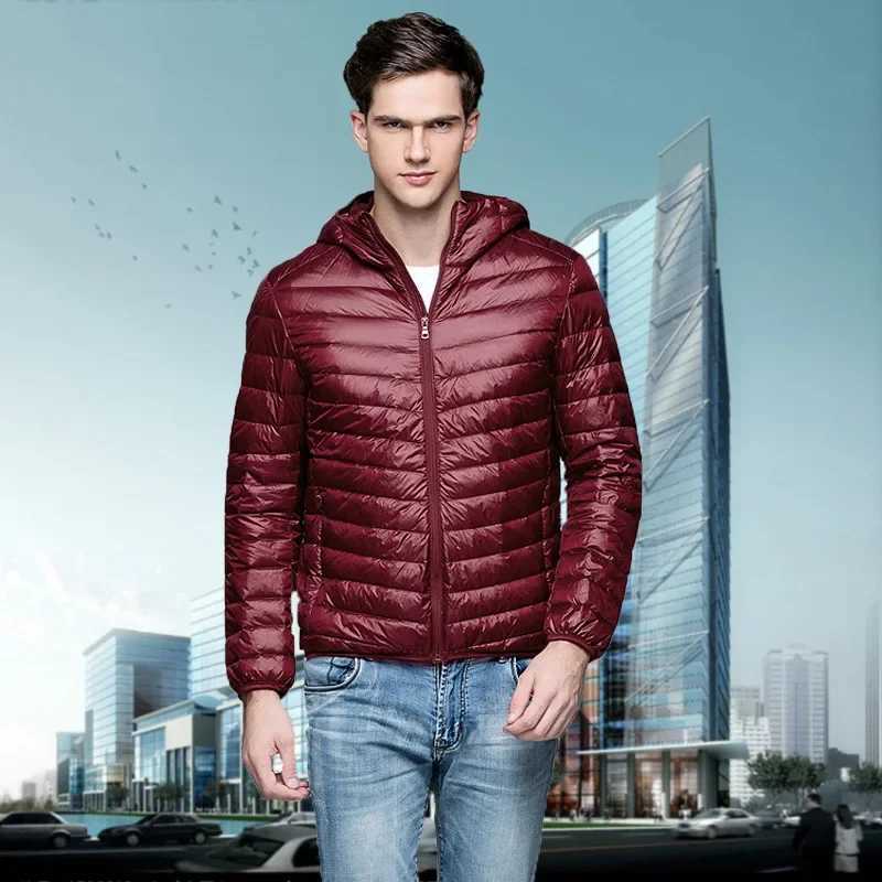 Duck down jacket mens hoodie short loose ultra light hoodie white duck down jacket warm duck down jacket hoodie wholesale W240906