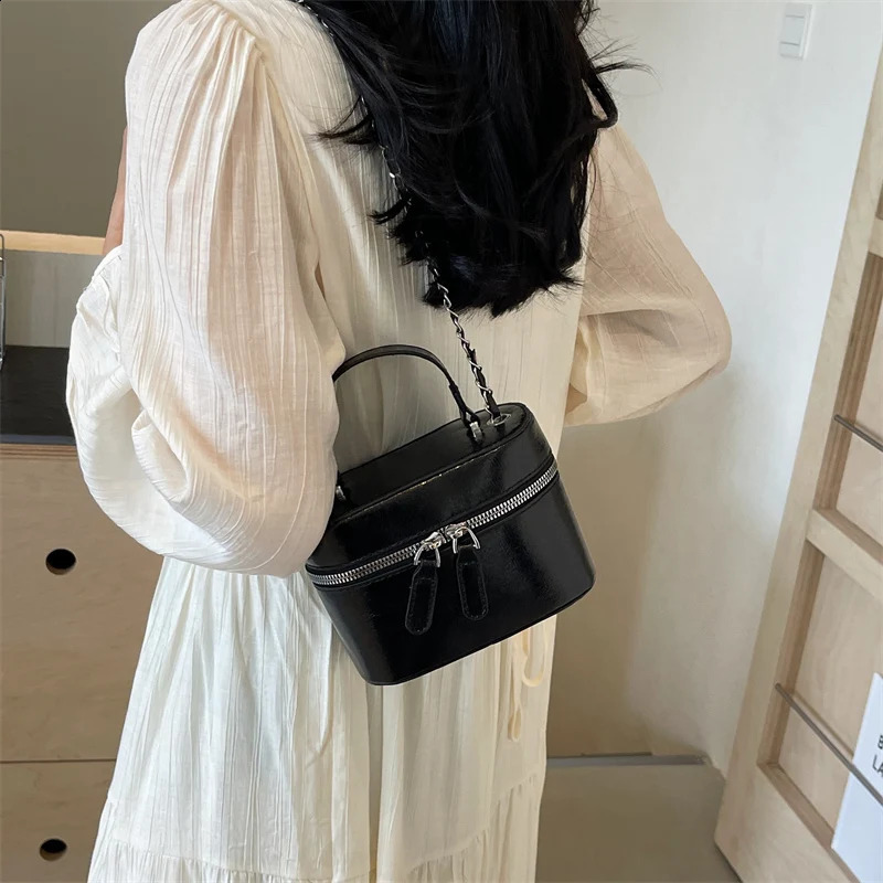 Solid color PU Leather Women Bags For Mini Box Shape Shoulder Bag Fashion Trend Womens Handbag and Purses 240906