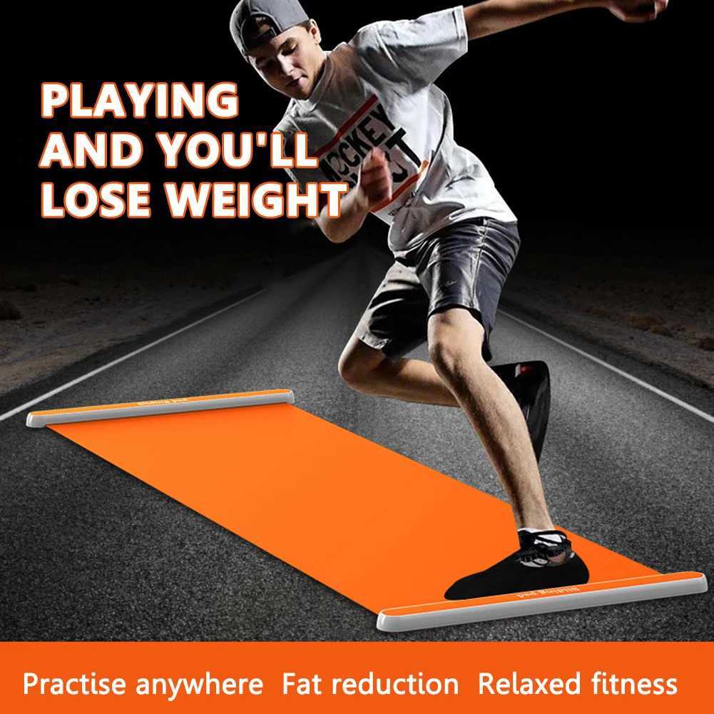 Yoga slide mat indoor sports fitness glue Pilates leg core training board mat ice hockey roller slide leg exercise 200cm W240906