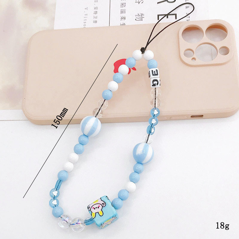 Yilian's new acrylic printed bunny chain DIY case jewelry drip oil flower phone rope