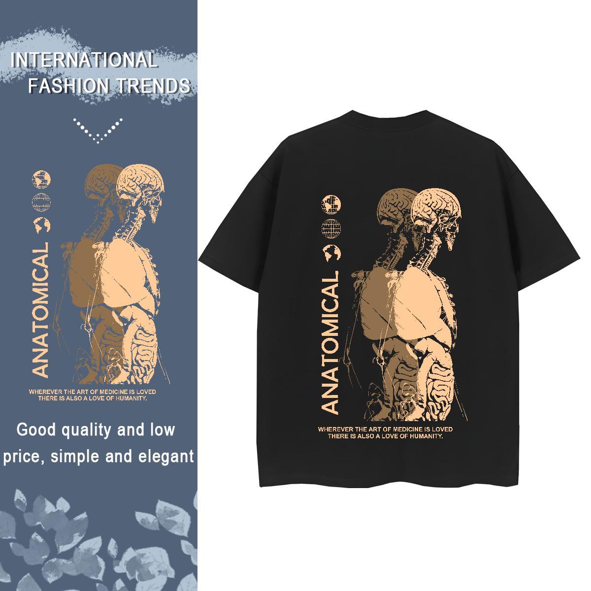 DIY T-Shirts for Women 100% Cotton 230g O-Neck Short Sleeve Street skull Women Tees Female Custom Print Oversized Tee Shirt