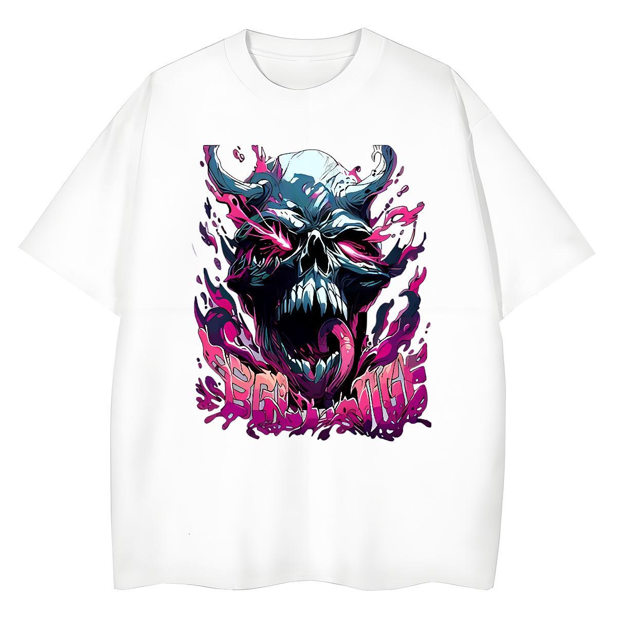 New Arrival T Shirt For Woman 230g Cotton Crew Neck Casual Daily Wear skull Woman Tshirt 5A Cartoon Print Tee Shirt