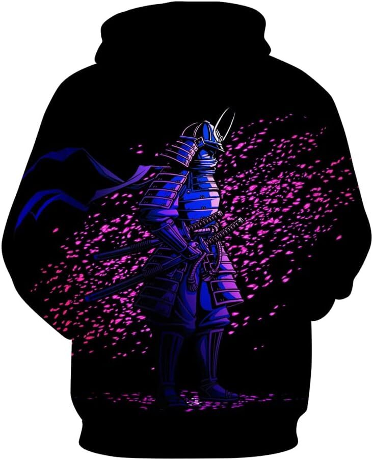 Hoodie for Mens Womens Japanese Hoodies 3D Print Samurai Graphic Long Sleeve Pullover Sweatshirts Graphic Hoodies sweatshirt Pullover Long Sleeve
