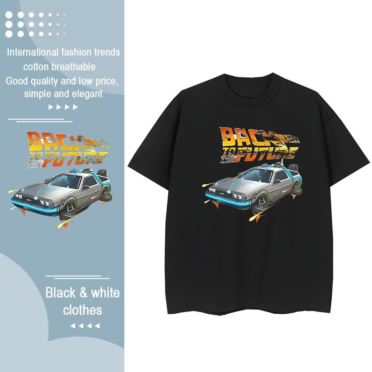 Fashion Casual T Shirts Women 230g Cotton Short sleeve Soft Hip Hop car Womens Tshirts Loose fit Floral Print Clothings