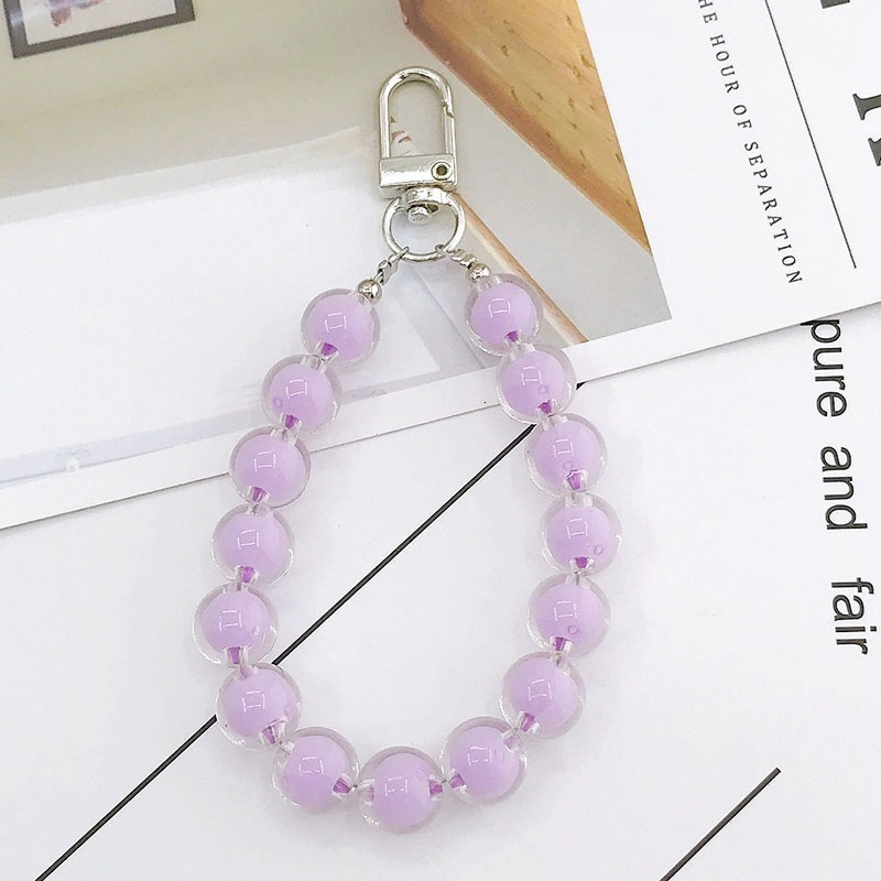 Yilian Jewelry Acrylic Candy colored Beaded Earphone Protective Cover Pendant Girl Keychain Bag Hanger
