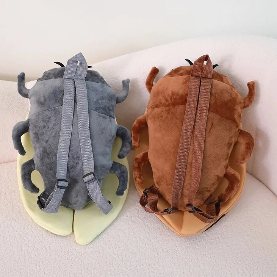 Cicada Backpack Childrens School Cute Insect Doll Cartoon Beetle Bag Soft Animal Plush Toy Birthday Gift 240904 zhanyishengli