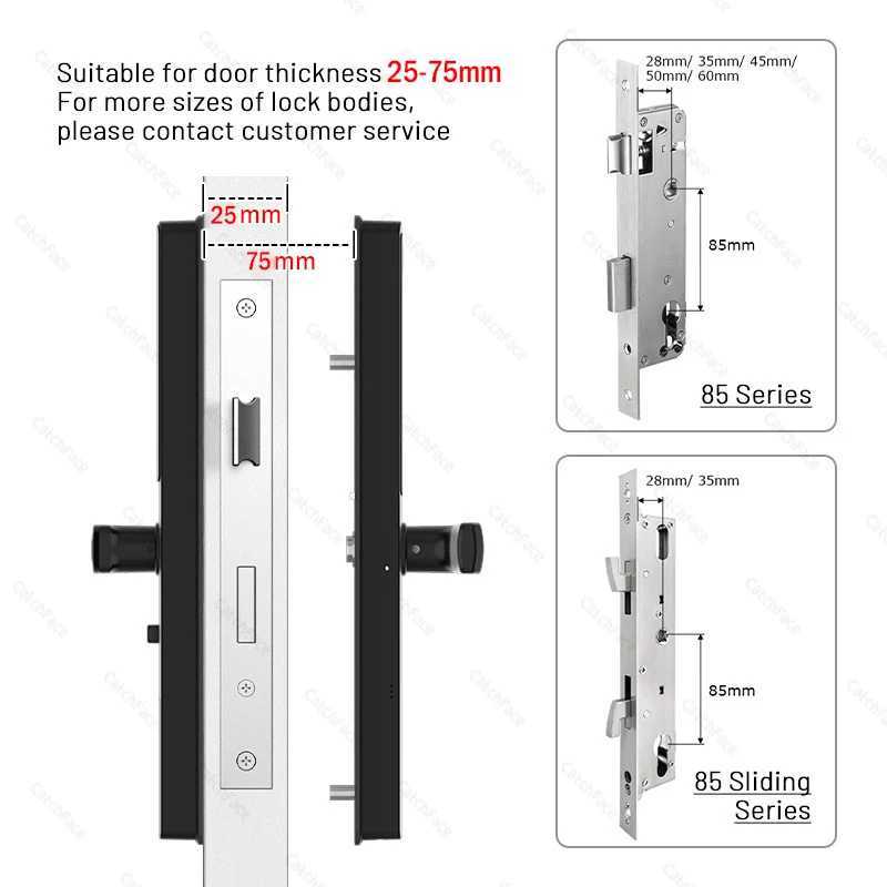 Waterproof camera outdoor fingerprint scanner WIFI application RFID card code keyless intelligent electronic door lock aluminum/glass sliding CL240920