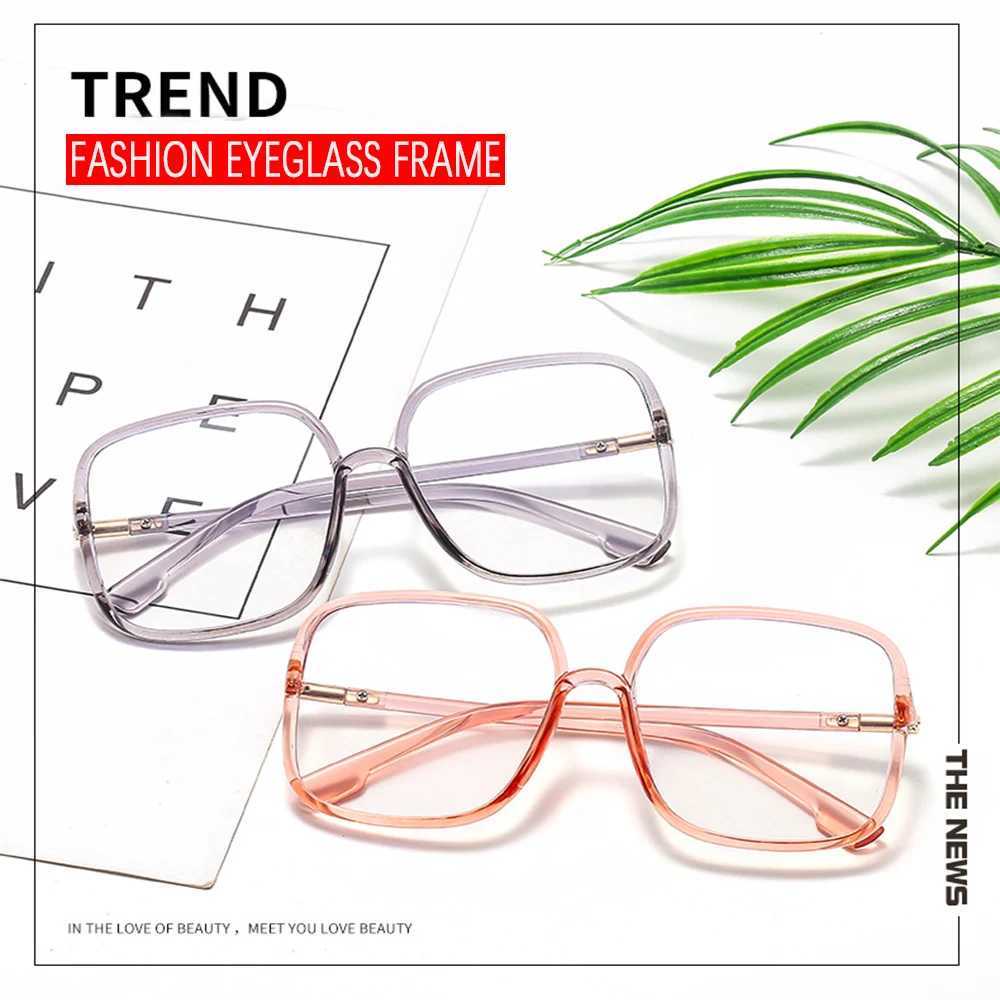 1 piece of womens fashionable metal oversized glasses blue light blocking mens retro square glasses frame optical glasses W240906