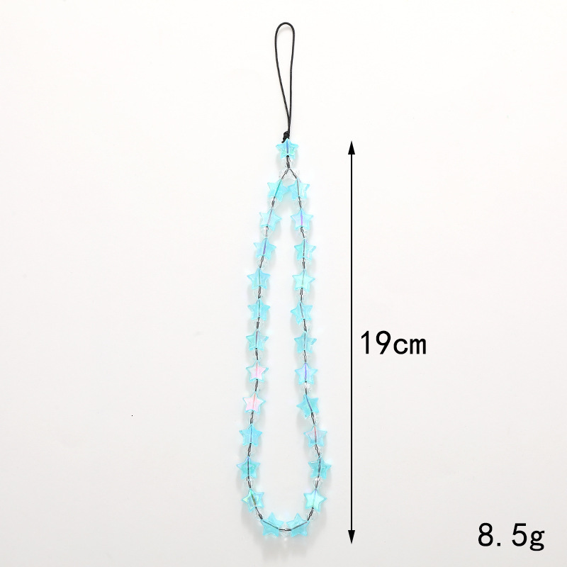 Mermaid Lady Five pointed Star Beaded Chain Case Hanging Pendant fall and Anti loss Phone Rope Female