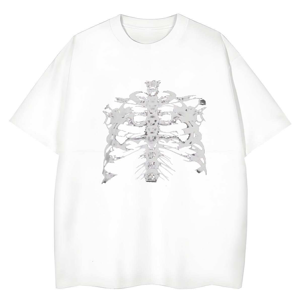 Fashion New T-Shirts for Women 230g Cotton O Neck Short Sleeves Sports Casual skull Unisex Tshirts Loose fit Custom Cartoon Top Tees