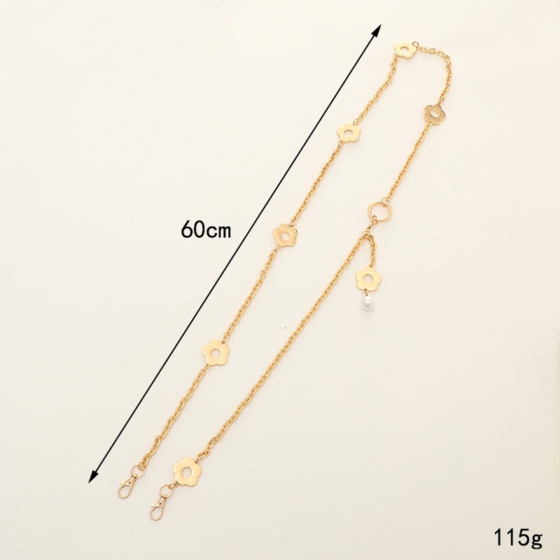 Plum blossom crossbody metal chain, flower shaped rope, mobile phone case decoration pendant, high-end backable hanging chain