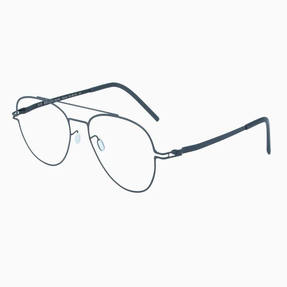 German brand double beam blue frame handmade screw free ultra light 7g oval circular purple glasses without fading glasses edges W240906