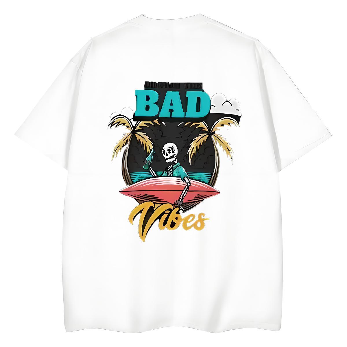 Fashion New T-Shirts 230g 100% Cotton Crew Neck Breathable Beach surfing Couples T Shirts Soft Plus Size Cartoon Wear