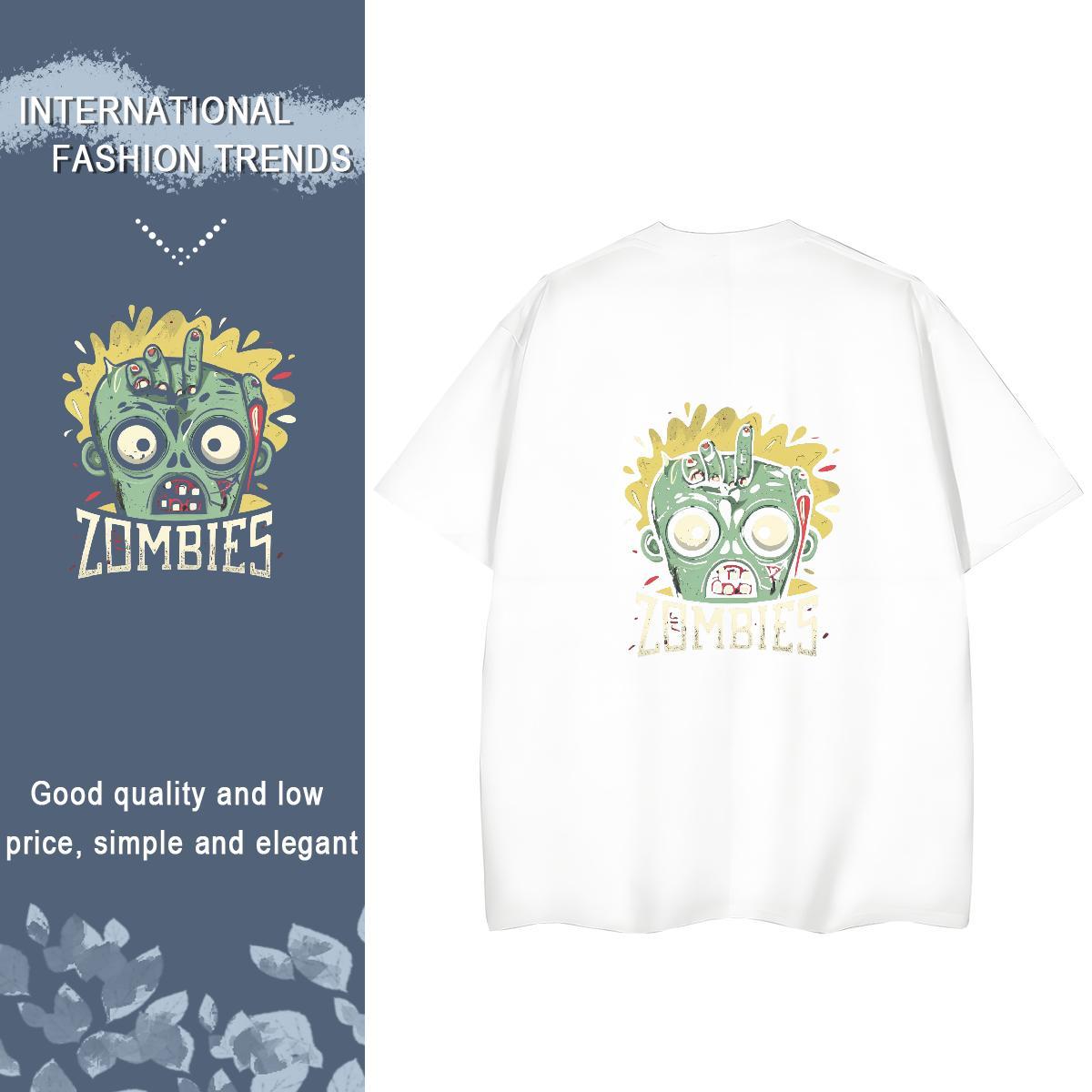 Fashion New T-Shirts for Women 230g Pure Cotton Breathable Crew Neck Street Wear skull Woman Tshirt Comfortable Cartoon Anime Tees Shirts