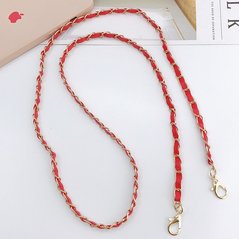 Yi Lian's New Handmade Leather Wearing Crossbody Chain Case Jewelry Pendant for Women's Bag, Small Fragrant Wind Phone Hanging Rope
