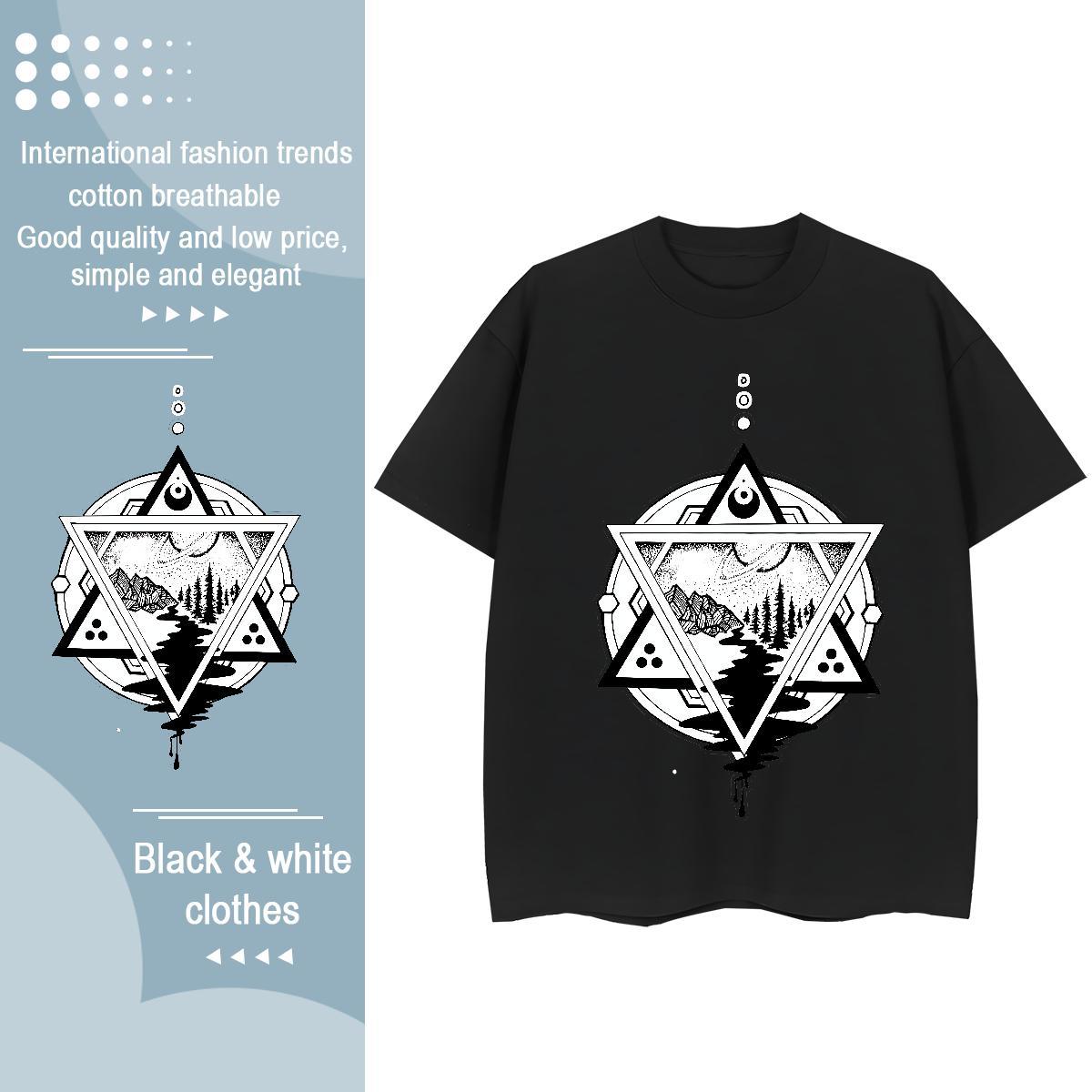2024 DIY T Shirt For Woman 230g 100% Cotton Breathable Short Sleeve Home Outdoor eye of the devil Tshirt for Man Woman Brand Custom Printed Tops Shirt