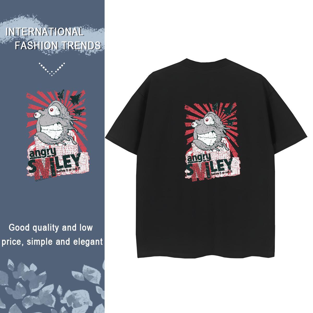 Fashion New T Shirt For Woman 230g Pure Cotton Crew Neck Daily Wear skull Unisex Tshirts Loose Customized Print Tees Shirts