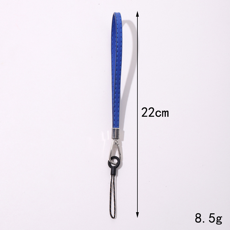 Yilian's new dual needle tread PU leather short chain anti drop phone case strap pendant for women
