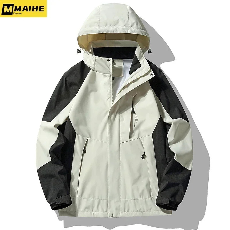 Gorpcore Fashion Hiking Windproof Waterproof Camping Fishing Mens Jacket Running Thin Outdoor Life Neutral 240904
