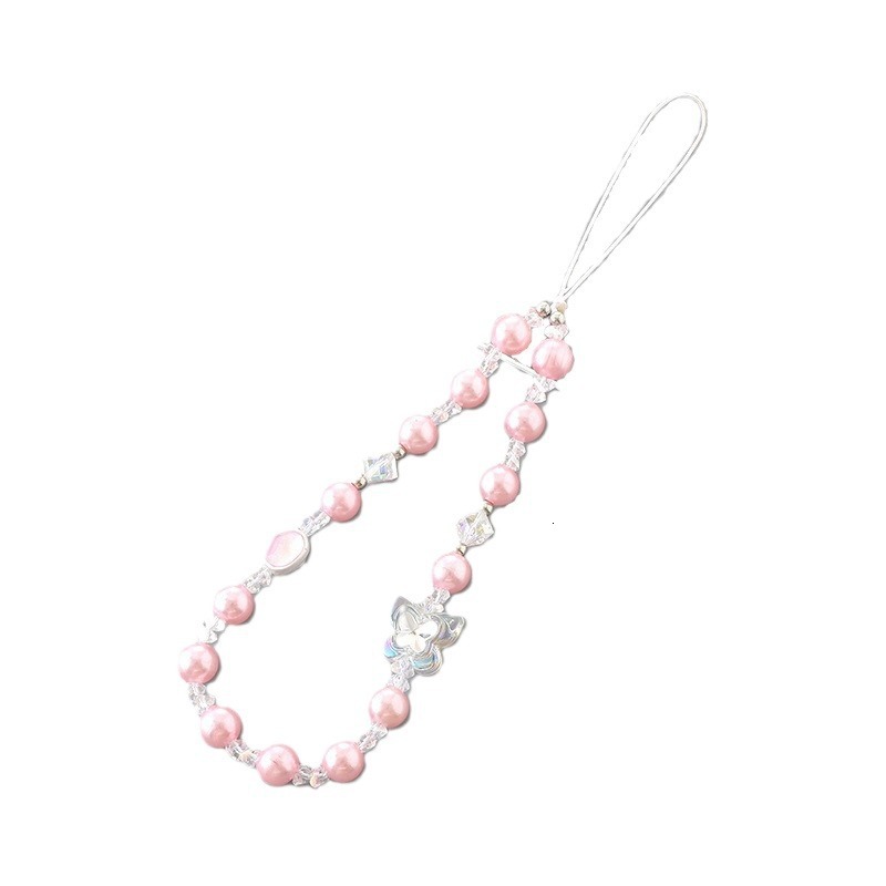 New mixed bead CCD camera mobile phone lanyard luggage keychain hanging chain for women