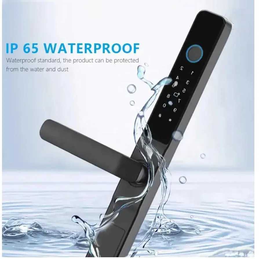 TYA WIFI waterproof intelligent door lock fingerprint application password RFID card keyless digital electronic lock aluminum/glass slider CL240920