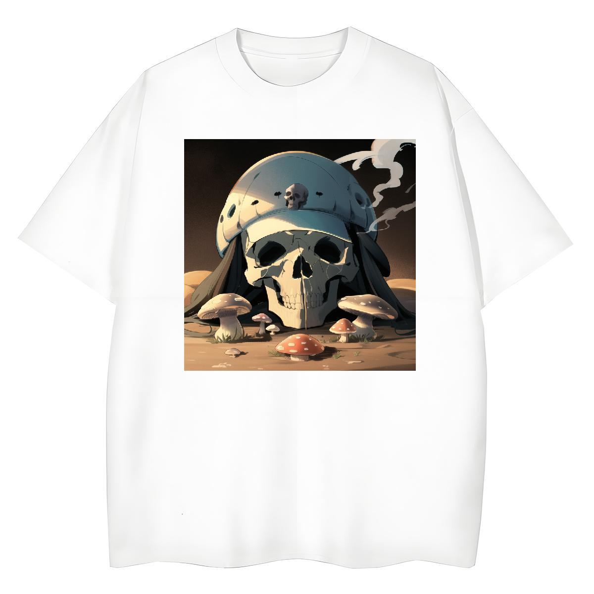2024 T Shirt For Woman 230g Cotton O Neck Short Sleeves Daily Wear skull Women Tees Designer Nice Custom Print Oversized Tops Tees