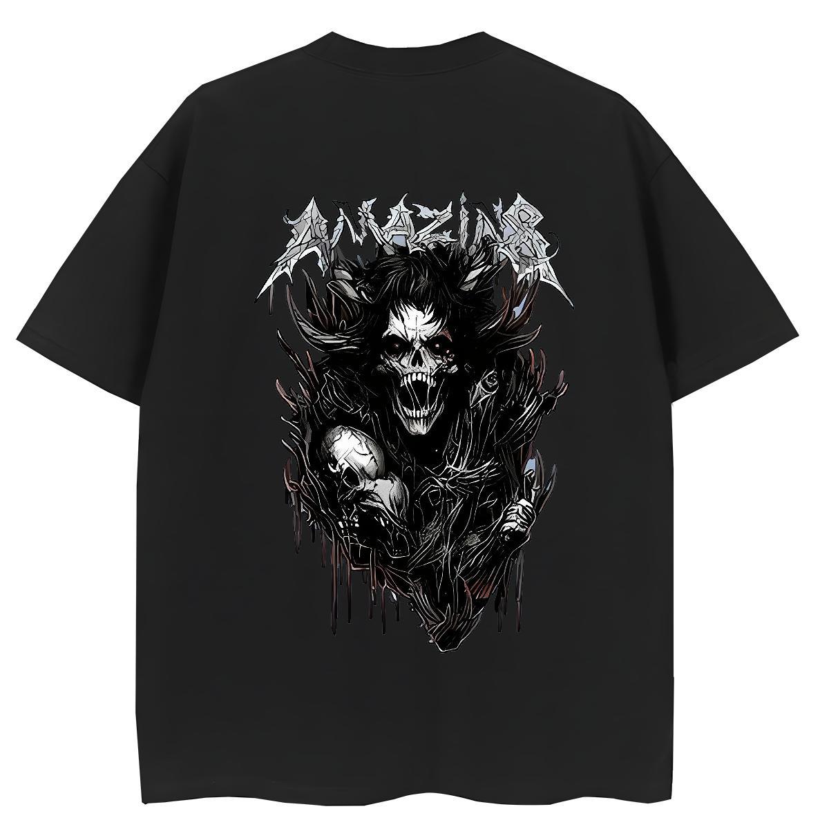 2024 T-Shirts for Women 230g Cotton Breathable Crew Neck Home Outdoor skull Unisex Tshirts 5A Floral Print Tops