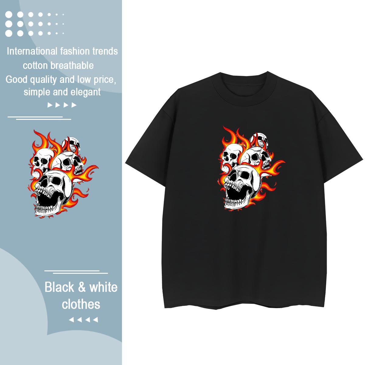 Designer Women T Shirts 230g 100% Cotton O-Neck Short Sleeve Casual Daily Wear skull Womens Tshirts 5A Custom Printed Clothings