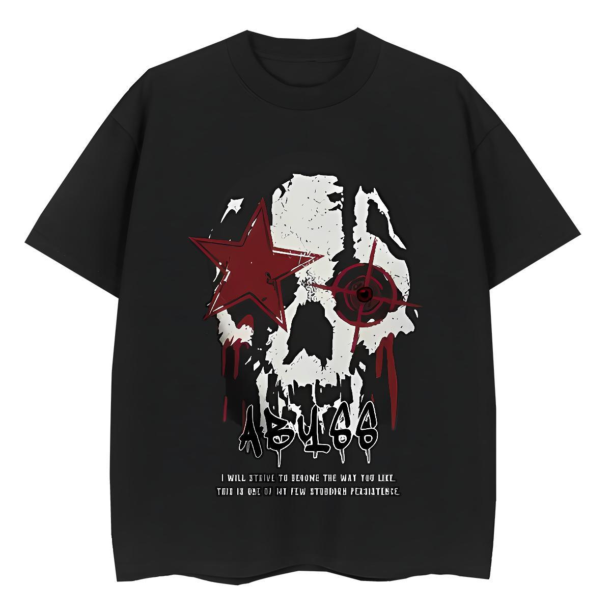 Fashion T shirt 230g 100% Cotton O Neck Short Sleeves Street Casual skull Women Tees Comfortable Plus Size Cartoon Wear