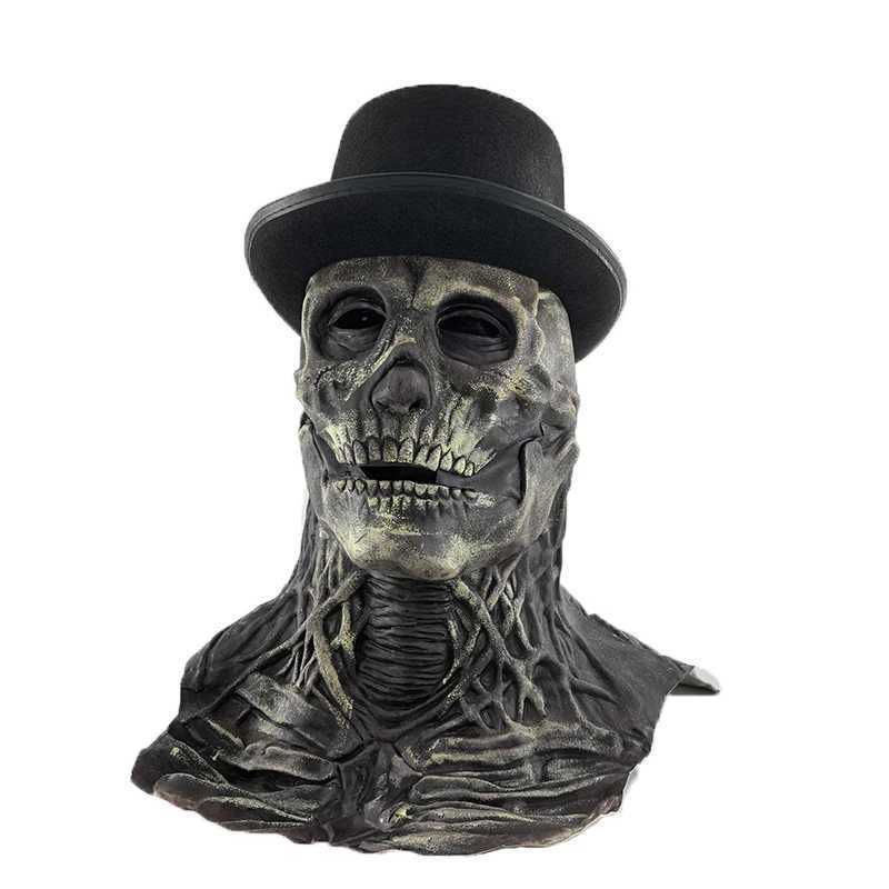 Halloween Latex Skull Mask Horror Skeleton Full Head Helmet Skull Full Face Mask Masque Party Costume Props Halloween Decoration M240906 - view 7