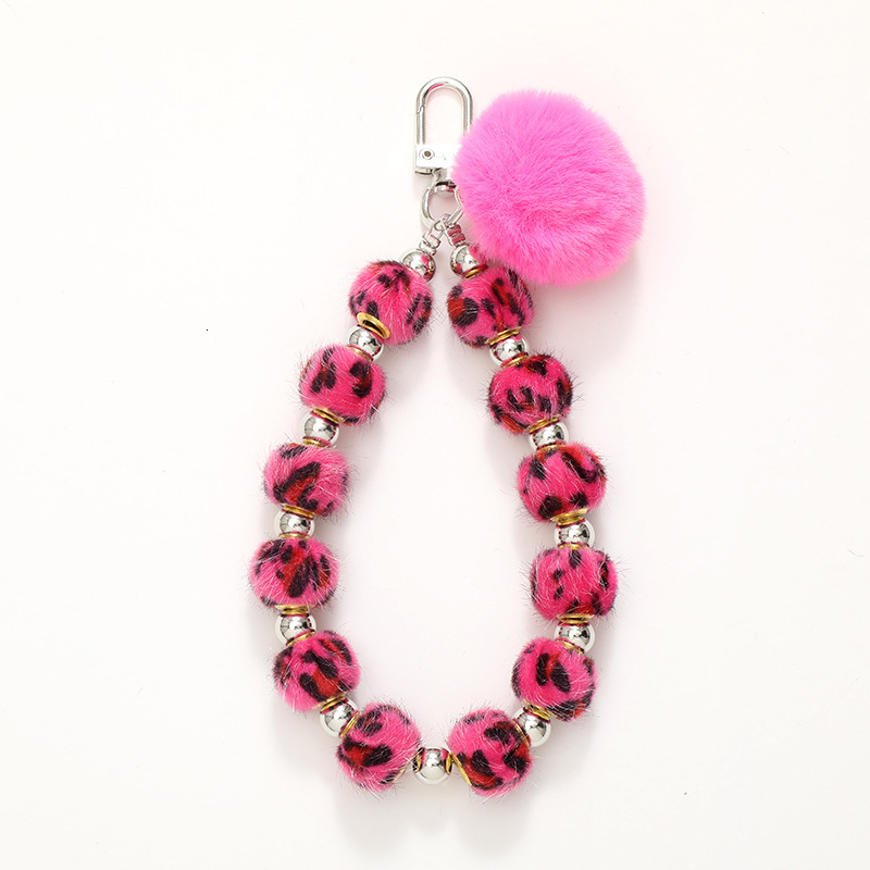 Yilian autumn and winter bead DIY plush ball pendant mobile phone case hanging rope for women