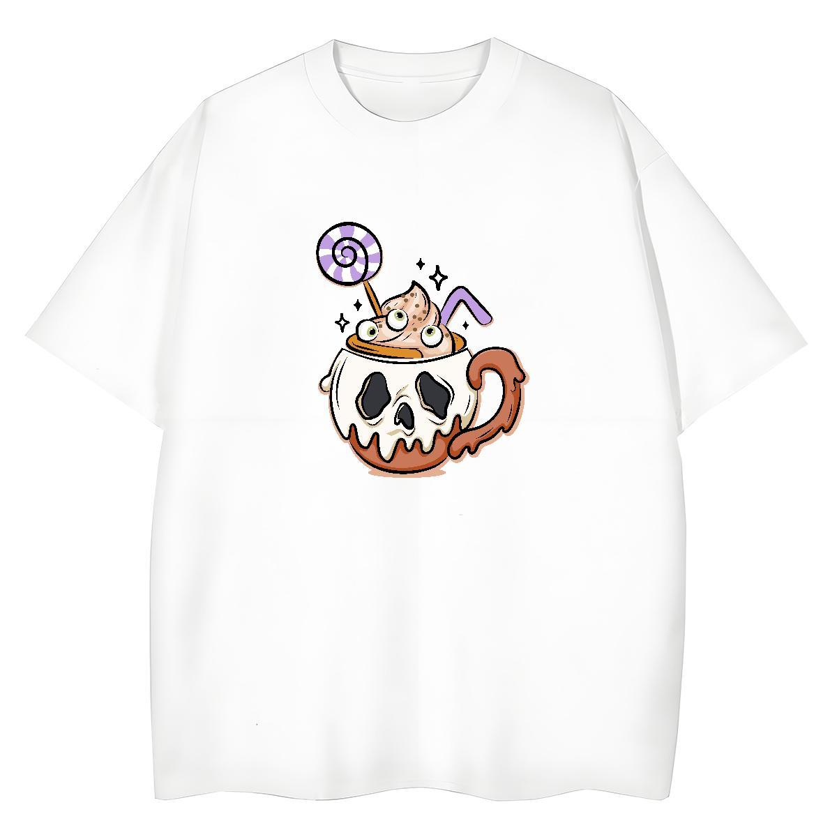 Fashion New T-Shirts for Women 230g 100% Cotton Short sleeve Soft Street Wear skull Women Tshirts Comfortable Customized Print Clothings