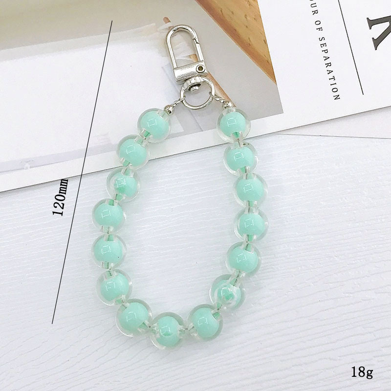 Yilian Jewelry Acrylic Candy colored Beaded Earphone Protective Cover Pendant Girl Keychain Bag Hanger