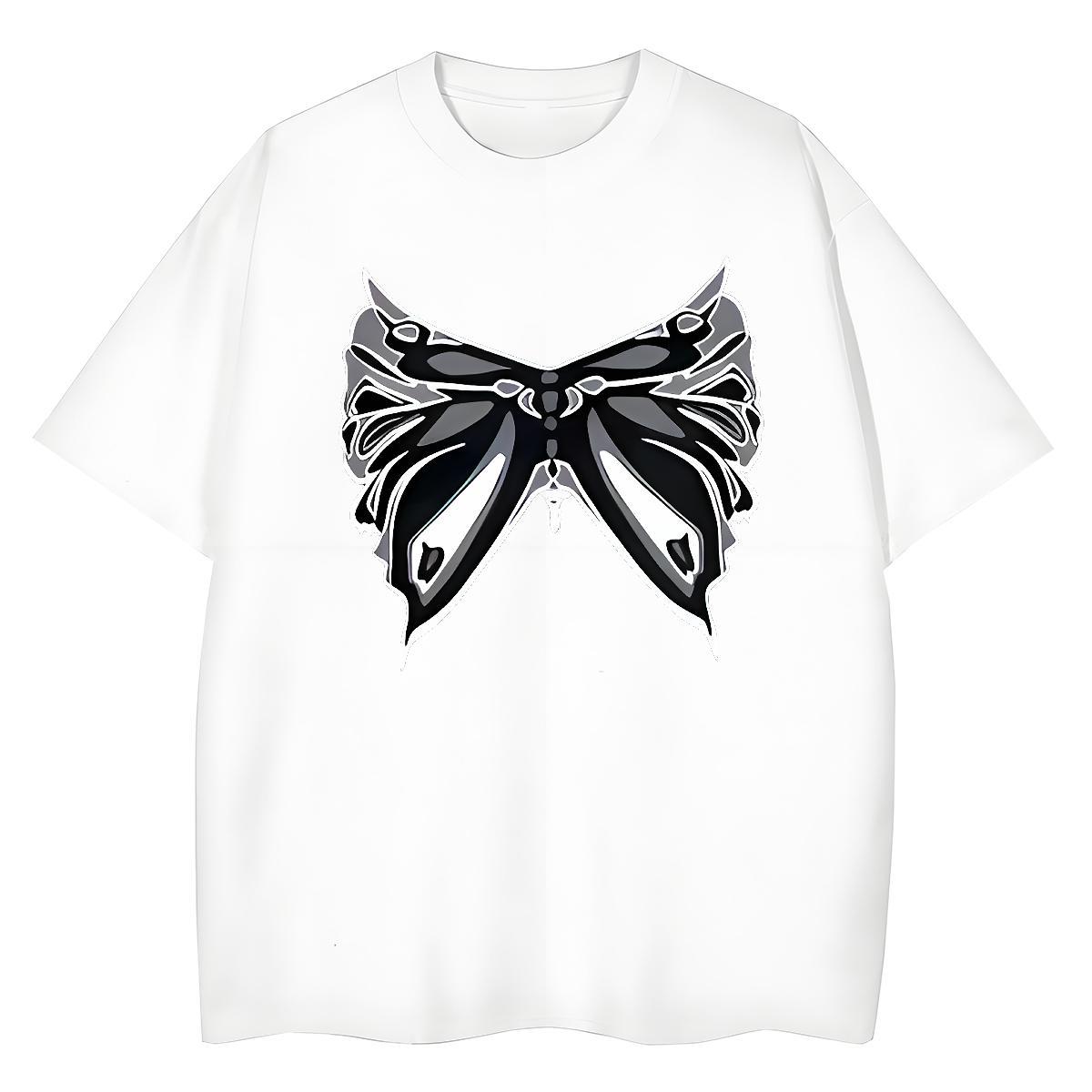 Fashion New T-Shirts 230g 100% Cotton Short Sleeve O-Neck Spring Summer bowknot Lady T shirt Unisex Graphic Tops