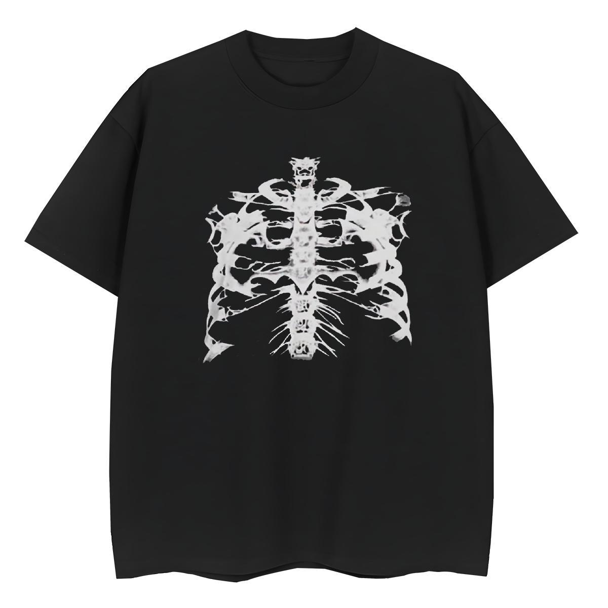 Fashion New T-Shirts for Women 230g Cotton O Neck Short Sleeves Sports Casual skull Unisex Tshirts Loose fit Custom Cartoon Top Tees