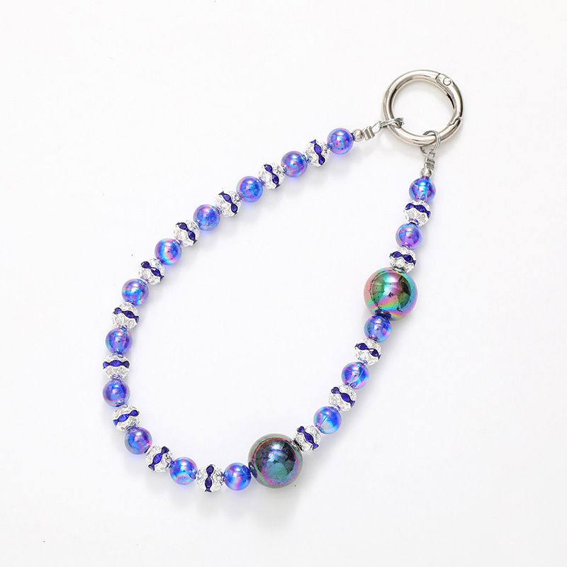 New Light Luxury Solid Color AB Bead Pendant DIY Phone Case Pendant High Grade Hanging Rope Wrist Strap
