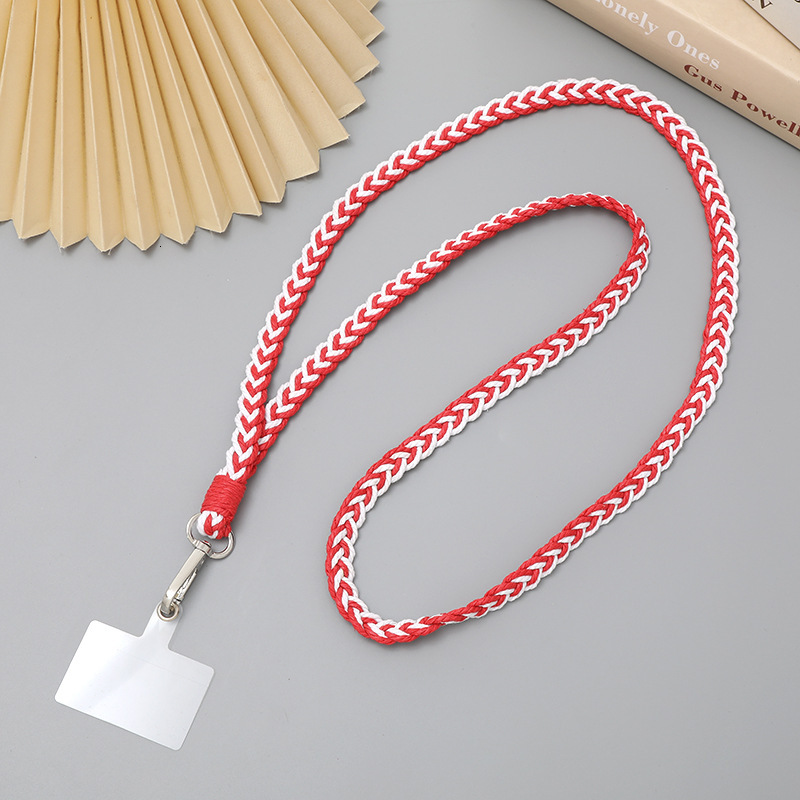 Yilian new gradient woven rope crossbody chain phone case anti loss hanging pendant long single buckle with clip