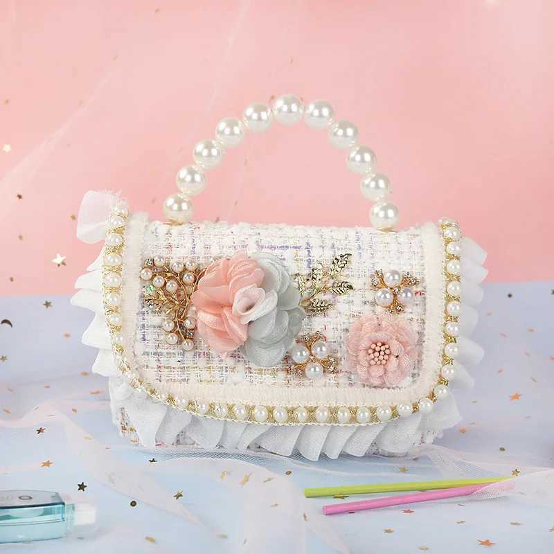 Cute girl princess cross body bag wool childrens fashion wedding handbag Kawaii baby wallet and handbag gifts W240906
