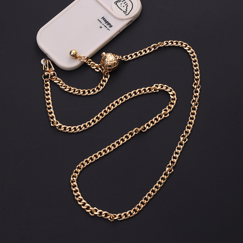 Yilian's new metal chain DIY jewelry with clip accessories, adjustable telescc diagonal cross mobile phone hanging rope