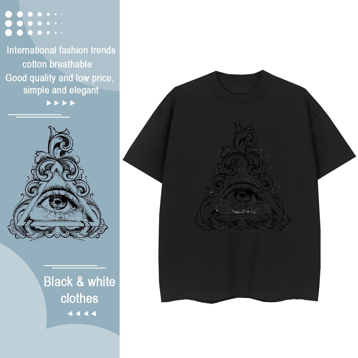 TOP Quality Women T Shirts 230g Cotton Crew Neck Hip Hop eye of the devil Women Tees Popular Cartoon Anime Tops Shirt
