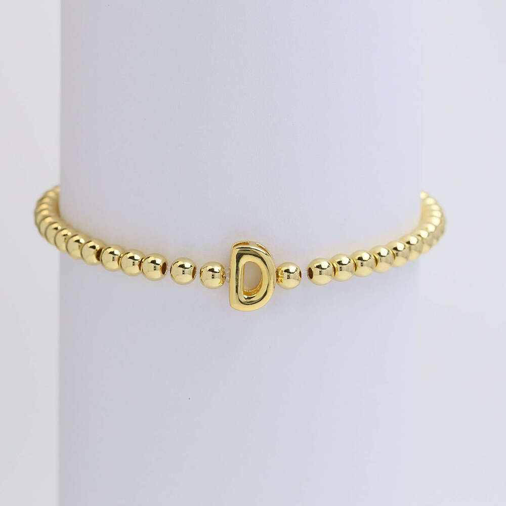 INS HoT Sell designer for men and women jewelry Spring and Summer Smooth Balloon Cute 26 English Small Letter Copper Elastic Thread Bead Bracelet gift