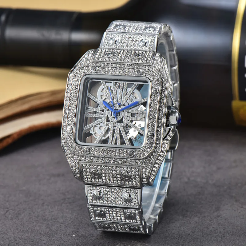 40mm luxury moissanite diamond watch iced out watch designer mens watch for men watches high quality montre automatic movement watches Montre de luxe LAW