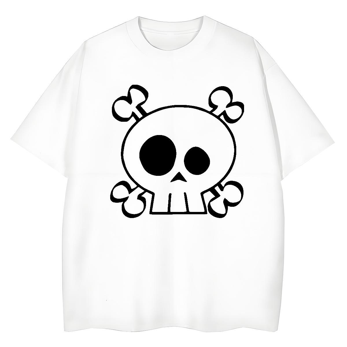 2024 Casual Womens T Shirts 100% Cotton 230g Crew Neck Spring Summer skull Couples T Shirts High quality Skull Clothes