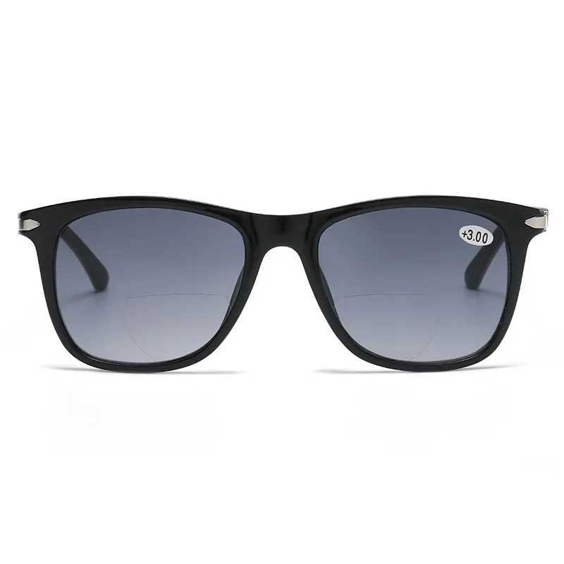 Sunglasses for women and men bifocal sun reading glasses UV sunshade glasses elder glasses square+1.0+1.5+2.0+2.5+3.0+3.5 W240907