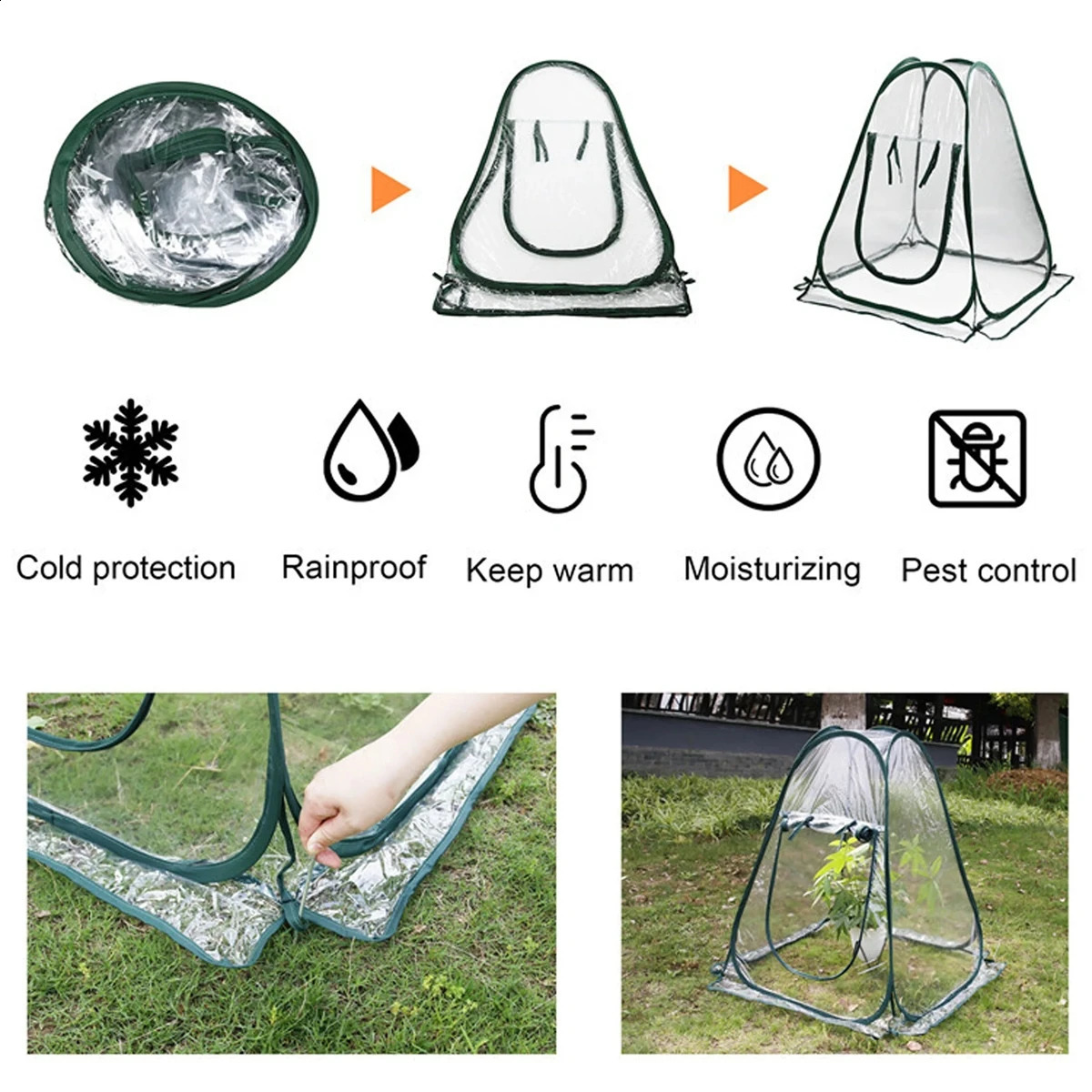 Mini popup greenhouse tent PVC folding transparent plant shelter portable garden flowers juicy vegetables and fruits warm room 240906