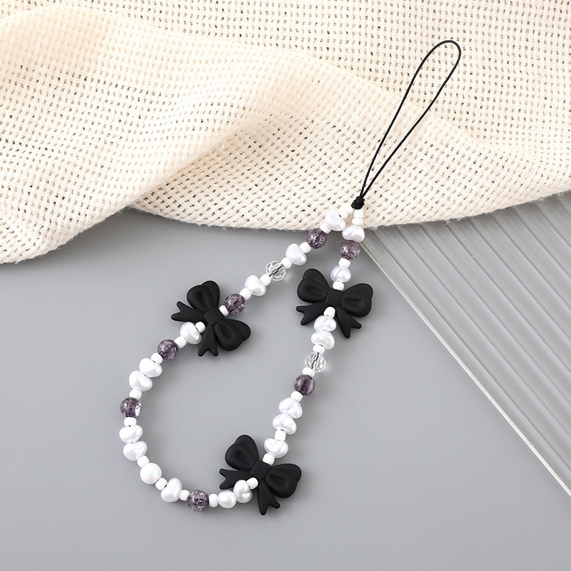 Yilian Instagram style bow bead mobile phone wrist hanging rope best friend gift cute loss and anti fall chain for women