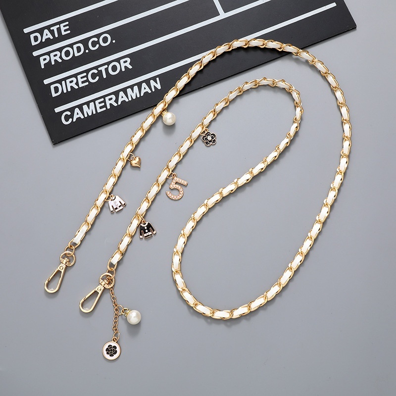New Xiaoxiangfeng five character leather crossbody bag with chain accessories DIY shoulder strap mobile phone rope hanging decoration